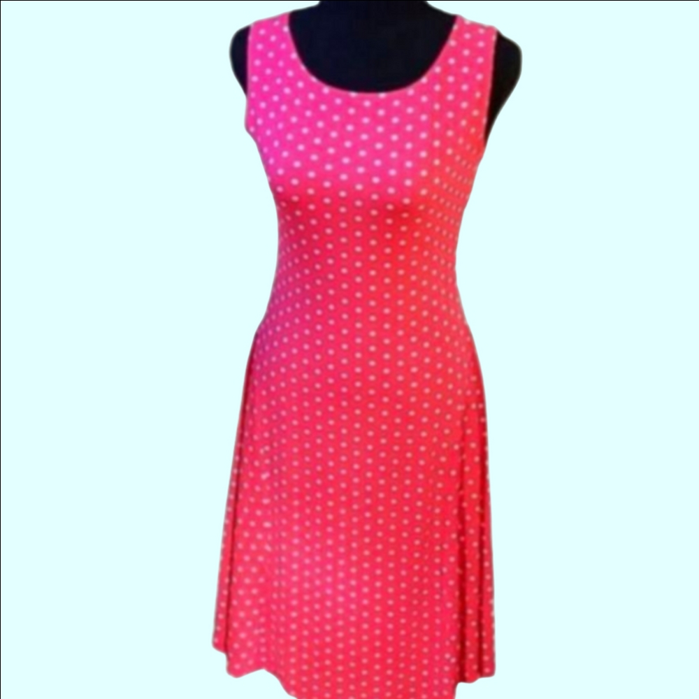 EBZA pink and white polka dot dress. Sz. XS.
